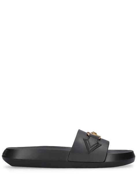 versace diamond slides pice|Versace leather slides.